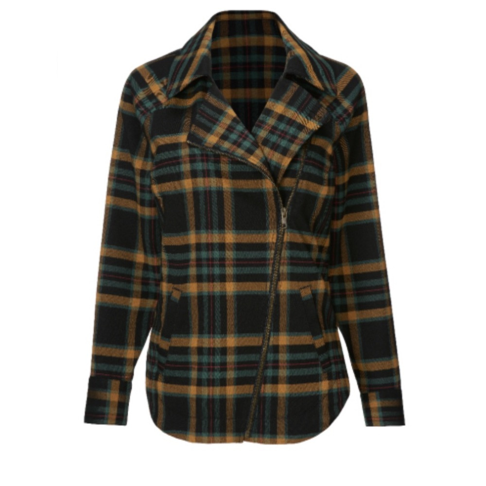 CAbi - Moto Plaid Jacket (4401) NWOT